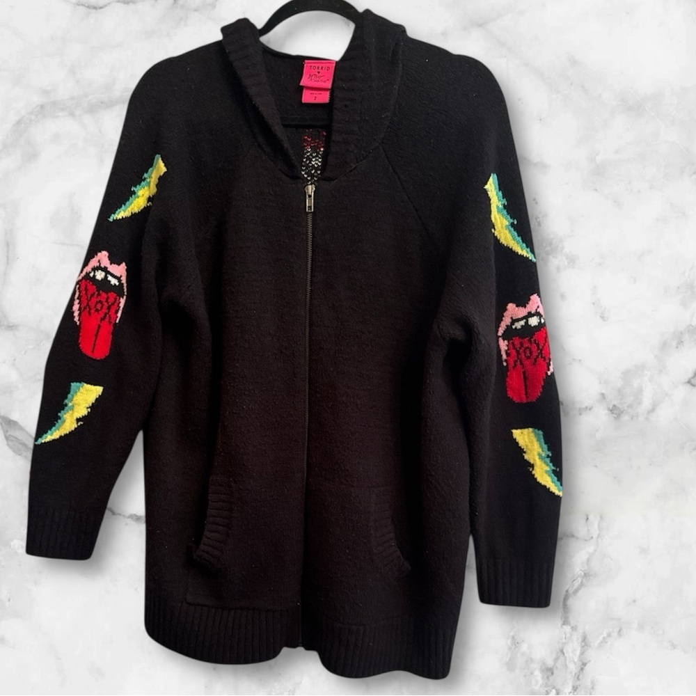 Torrid Betsey Johnson Zip Up Hoodie Sweater Sz 2